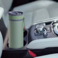 Silver Thermos In Holder Inside Of Car